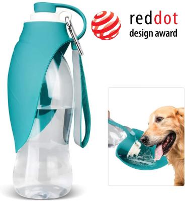 China Collapsible Silicone Dog Water Bottle Eco Friendly Leaf Shape for sale