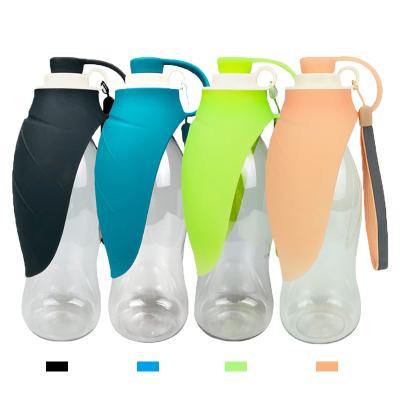 China Portable Silicone Dog Water Bottle With Collapsible Bowl for sale