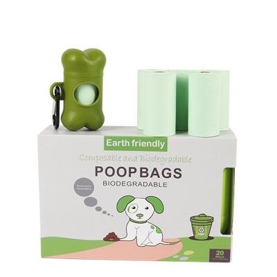 China 20 Rolls Bone Dispensers Biodegradable Dog Poop Bags Eco Friendly Puppy Supplies for sale