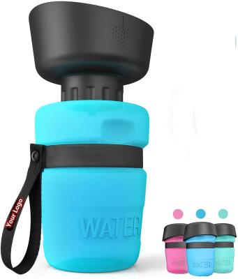 China 18 Oz Foldable Pet Squeeze Dog Water Bottle Travel BPA Free for sale