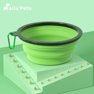 China TPE ABS Carabiner Dog Water Bowl Dog Feeder Foldable For Pets for sale