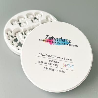 China Biocompatibility Dental Material Zirconia Pre-shaded SHT Dentistry Flexible Zirconia Block Dental for sale