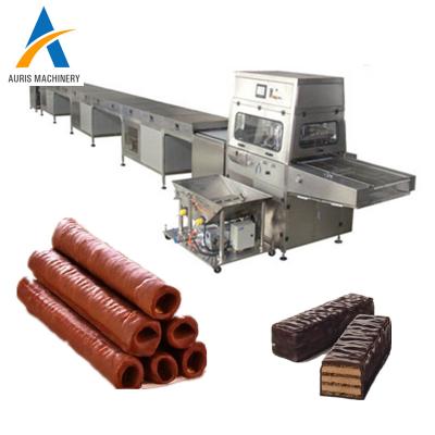 China Stainless Steel Chocolate Enrober Machine Candy Cooling Tunnel Chocolate Moulding Line for sale