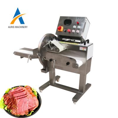 China Cooked Meat Dicing Slicing Machine Chicken Breast Jerky Slicer 0.77 Kw for sale