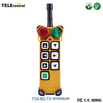 China telecontrol 6 double speed pushbuttons F24-6D EOT crane remote controller transmitter enclosure for sale