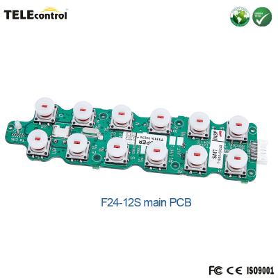 China F24-12S Transmitter PCB Single Speed Push Buttons Kran afstandsbediening Hoofd PCB Te koop
