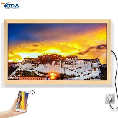 China Wood Smart Digital Photo Frame Widescreen 1920*1080P Android OS Opening System for sale