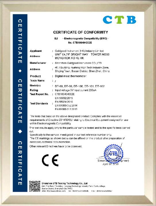 CE-EMC - Shenzhen Goldgood Instrument Limited