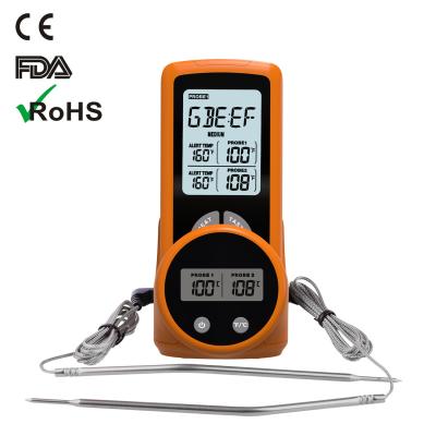 China Digital Bbq Meat Thermometer Wireless Grilling Cooking Thermometer With Temp Alarm à venda