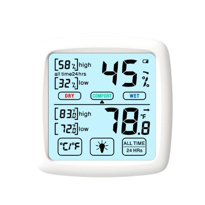 中国 湿度計デジタルが付いている灰色Lcdの屋内温度計の温度および湿気のモニター 販売のため