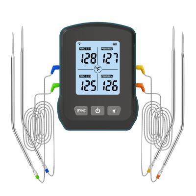 China Rechargeable Wireless Meat Thermometer With 4 Probes BBQ Grill for sale