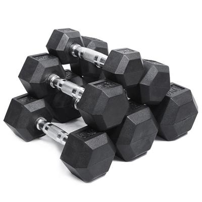 China Rubber Anti Slip Weightlifting Silicone Dumbbell Barbell Sets With Thick Grip for sale