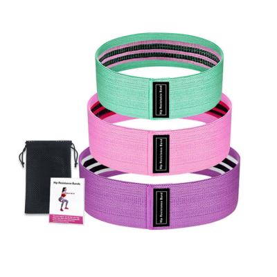 China Printing Latex Pink Cloth Fabric Loop Resistance Exercise Bands for sale