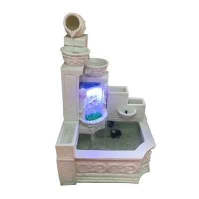 China Wholesale Artificial Garden Decoration Hand Carved LED Sandstone Fountain for sale