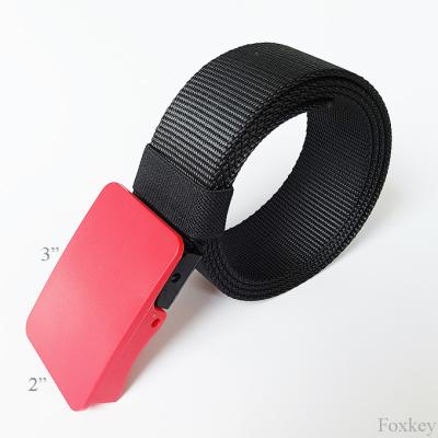 China Cinturón de tela de nylon plateado cinturón de plástico correa logotipo imprimible fácilmente personalizado en venta