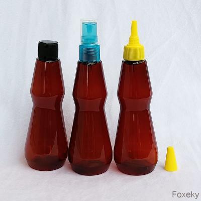 China Small Thin Waist Cone Shape Bottle Plastic Printed Slim Waist 3oz 100ml S Shape à venda