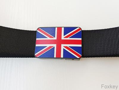 China Cinturones de tela de nylon comercial Logotipo de regalo de promoción Impresión a todo color con hebilla de plástico en venta