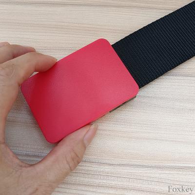 China Printable Plastic Buckle Belt Personalized Image Black Adjustable Belt Lightweight for sale