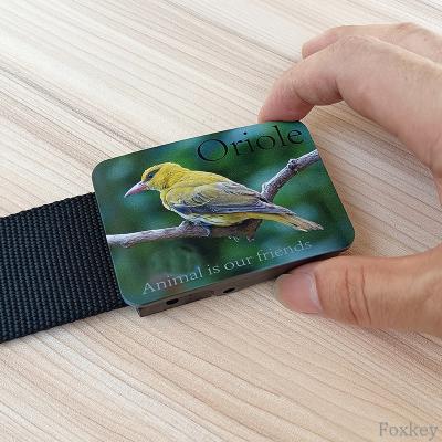 China Black Nylon Plastic Buckle Belt For Advert Webbing Promotion Gift Bird Photo Print for sale