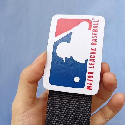 China Cinturón de cinturón de hombre de plástico ajustable fácil de imprimir logotipo cinturón de tela de nylon en venta