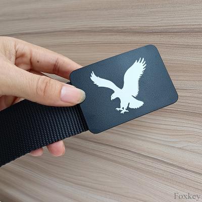 China Black Printable Plastic Custom Belt Buckle For Advertising Give-Away Souvenir Eagle for sale