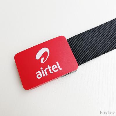 China Cinturão promocional vermelho Fios de plástico POM para promoção de telecomunicações Impressão de logotipo à venda