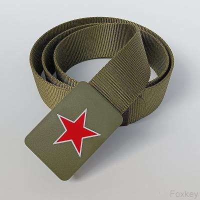 China Plastic tactical Military Belt Buckles Types Army Green Five-Pointed Start Print for sale