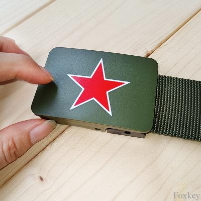 China School Train Nylon Military Style Nylon Belt Five Pointed Star With Plastic Buckle for sale
