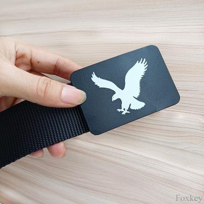Chine Personalized Plastic Buckle Belt Adjustable Customize Your Own Belt Print Logo Eagle à vendre