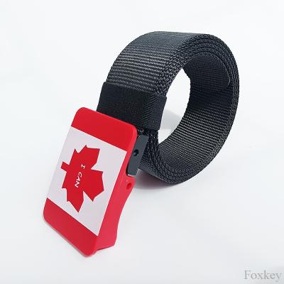 China Innovative Sturdy Nylon Waist Belt Advertising Logo Print Special Belt Te koop