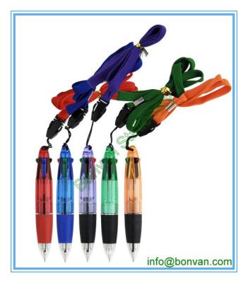China plastic pen with string, lanyard plastic pen for sale
