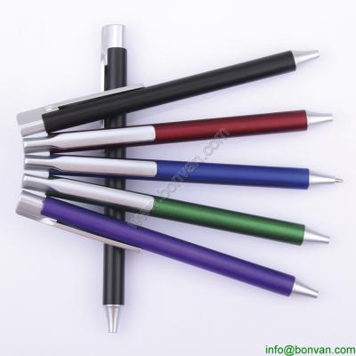 China push retractable promo logo pen,slim style puch ball point pen for sale