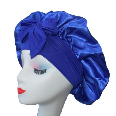 China Sleeping Silk Satin Bonnet For Curly Hair Solid Customized for sale
