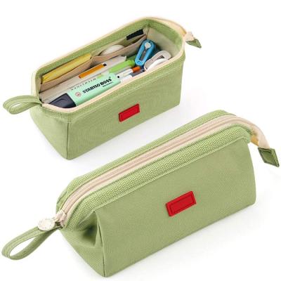 China School Zipper Pencil Cases Canvas Large Capacity Pencil Pouch For Teen Girl Boy  AZO Free for sale