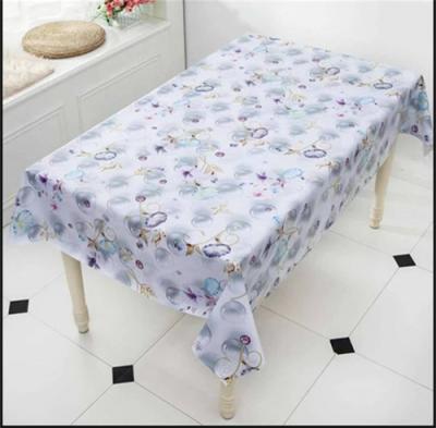 China Clear PVC Rectangle Waterproof Tablecloth Cover Protector 330GSM 0.45mm Thickness for sale