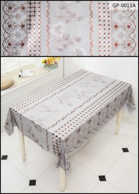 China 3D Modern Floral PVC With Yarn Backing Tablecloth for sale