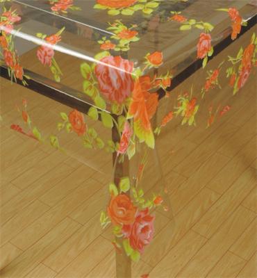 China Pvc Transparent  Printing  Rectangle  Customized Label Sheeting Transparent Table Cloths Rolls for sale