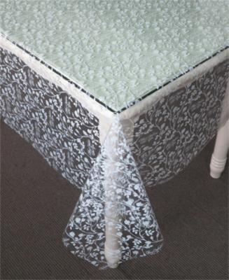 中国 137cmの幅の透明なテーブル クロス0.07mm印刷のプラスチックLuxry 180GSM 販売のため