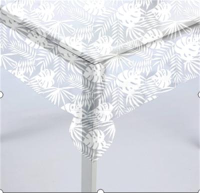 China Dining Transparent Table Cloths Printed Waterproof 1.4m Width 0.07mm Thick 250GSM for sale