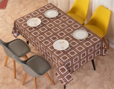 China Oilproof Flocking Tablecloth 0.45mm Thick Eco Friendly Wipeable Tablecloth Anti Alkali for sale