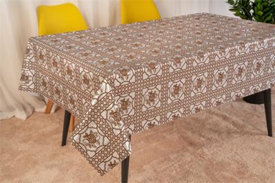 China Digital Printing Flocking Tablecloth Thick Plastic 1.37m Width Waterproof for sale