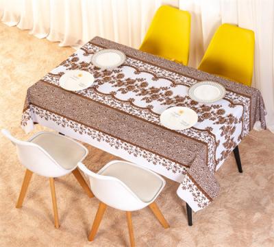 China Flocking Heavy Duty PVC Tablecloth 1.37m Width Stain Proof Tablecloths for sale