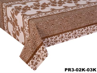 China 330GSM Rectangle Non Slip Dining Table Protector Gold Printed Flocked 0.45mm Thick for sale