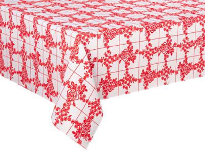 China Dining Room Flocked Tablecloth Covers 137cm Width 20m Roll Waterproof for sale