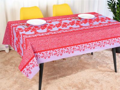 China Hotel Printable Flocking Tablecloth 137cm Width Flower Pattern 0.45mm Thick for sale
