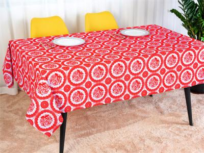 China Anti Fouling 1.37m Flocking TableCloth Customized 0.22mm Thick PVC Plastic Table Cover for sale