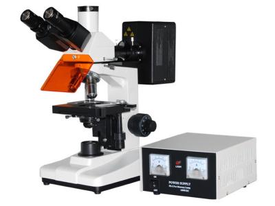 China L1501 Reflected Fluorescence Microscope With Halogen Lamp Brightness Control for sale