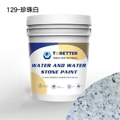 China Pearl White Waterproofing Paint Imitation Stone Paint For Exterior Wall Coatings for sale