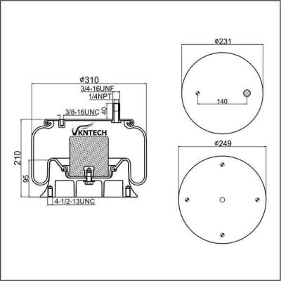Китай Части подвесного рессоры воздуха воздуха Spring/1T15M-2 природного каучука W01-358-9113 для поршеня алюминиевое 9 10-12 a 341 OEM продается