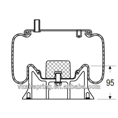 Китай Части подвесного рессоры воздуха воздуха Spring/1T15M-2 природного каучука W01-358-9113 для поршеня алюминиевое 9 10-12 a 341 OEM продается